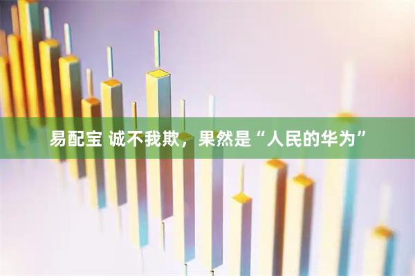 易配宝 诚不我欺，果然是“人民的华为”