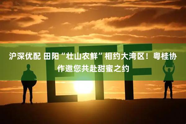 沪深优配 田阳“壮山农鲜”相约大湾区！粤桂协作邀您共赴甜蜜之约
